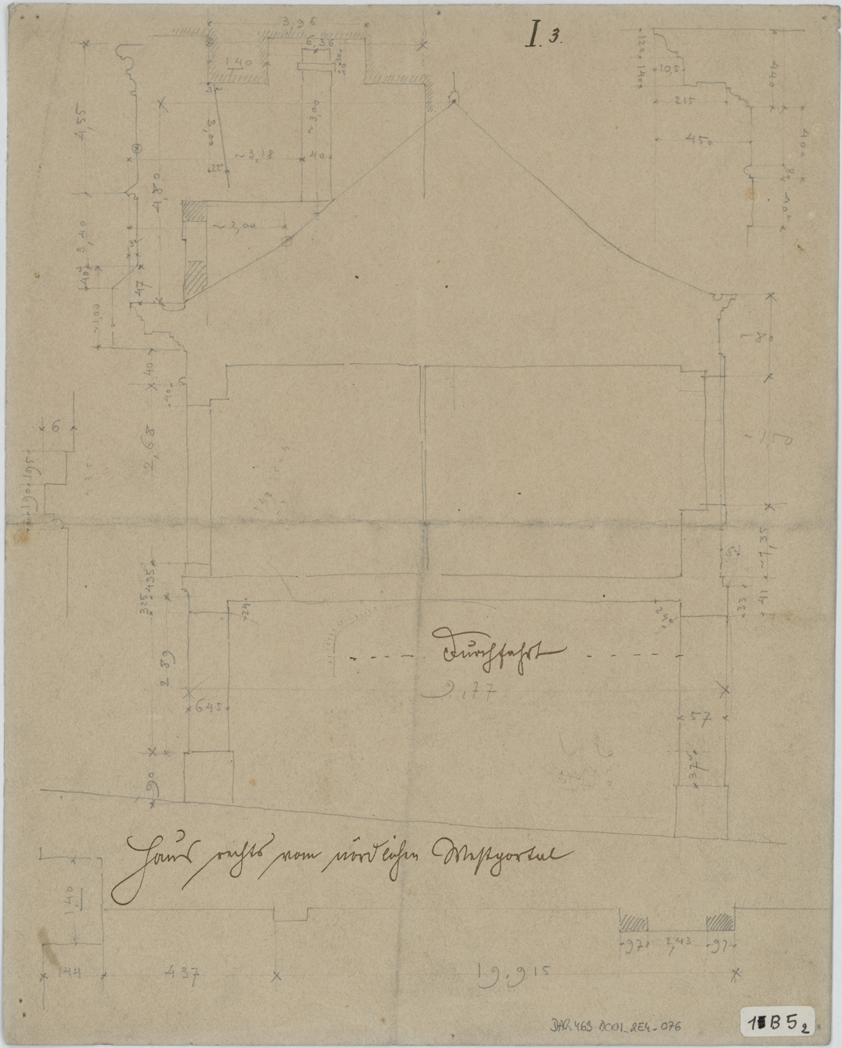 Portail occidental de Jacques-François Blondel, croquis d’architecture.