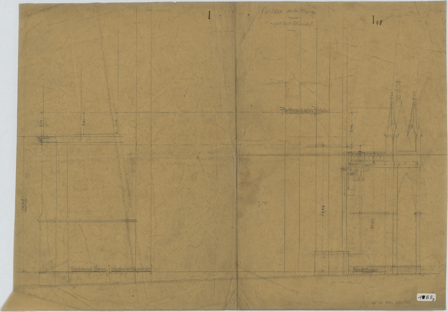 Portail occidental de Jacques-François Blondel, croquis d’architecture.