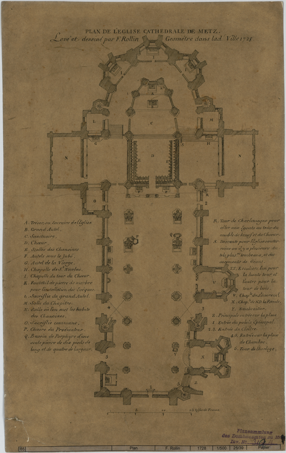 Plan de la cathédrale Saint Etienne.