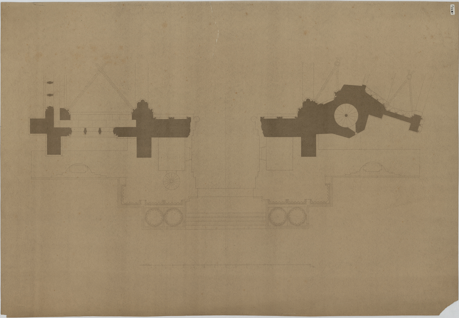 Plan du portail occidental de Blondel.