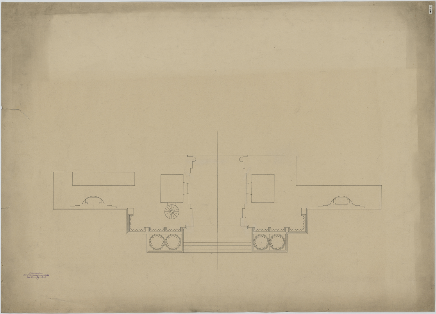 Plan du portail occidental de Blondel.