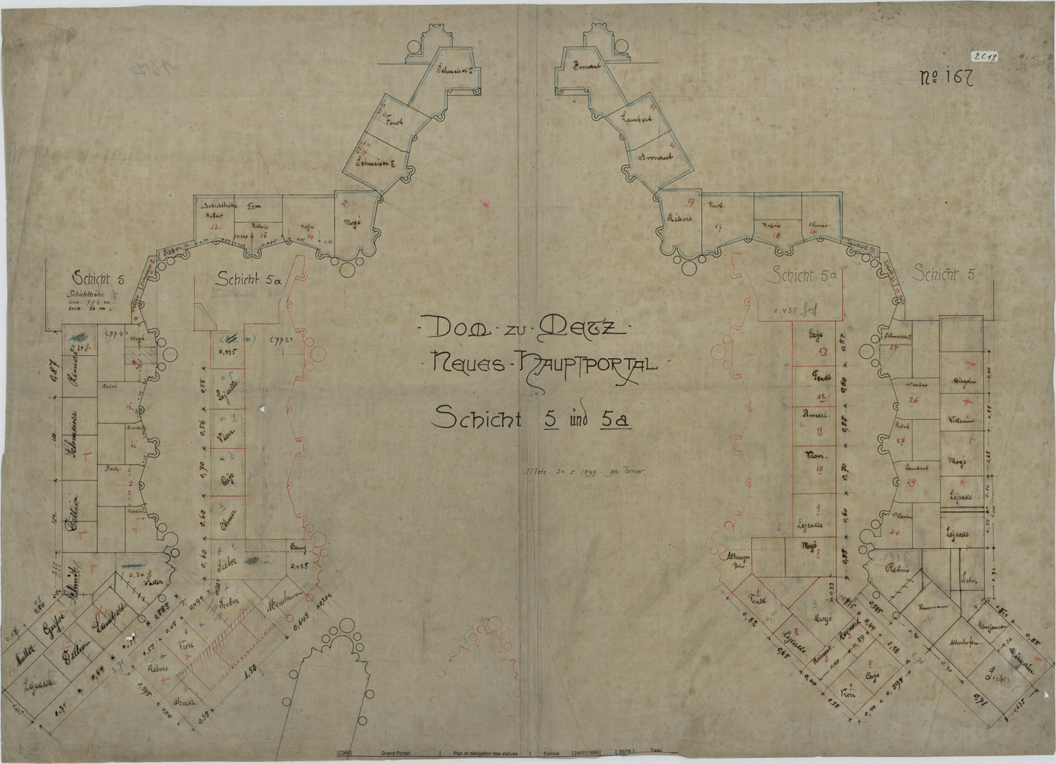 Grand Portail, plan des maçonneries.