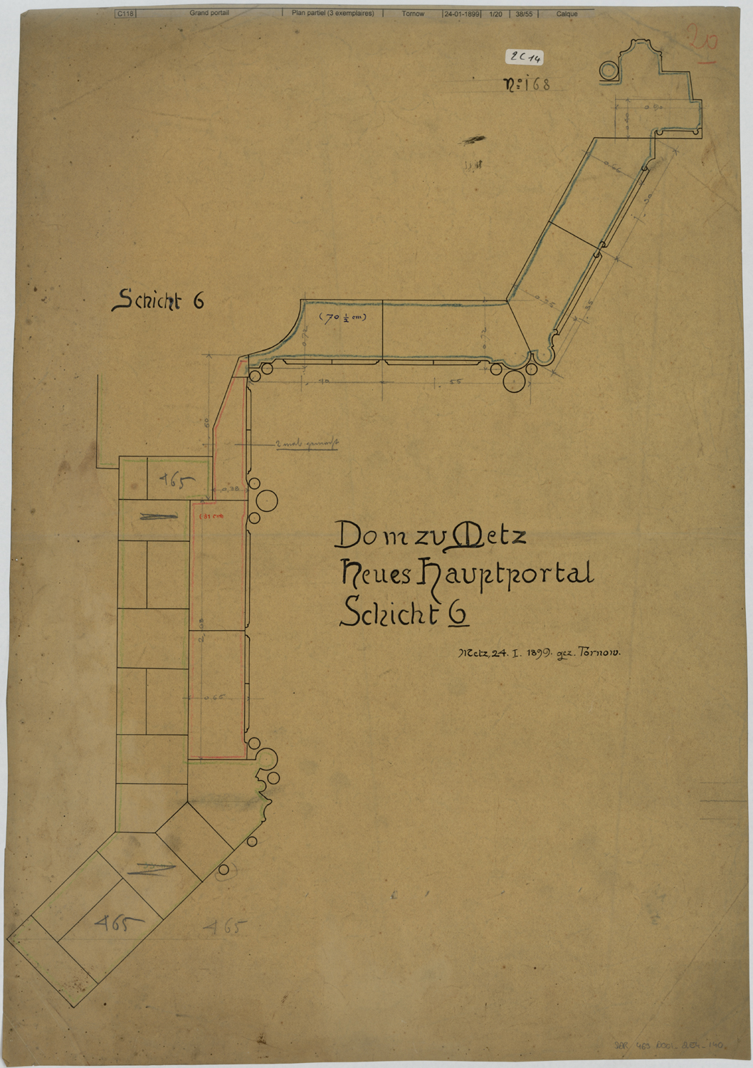 Grand Portail, plan des maçonneries.