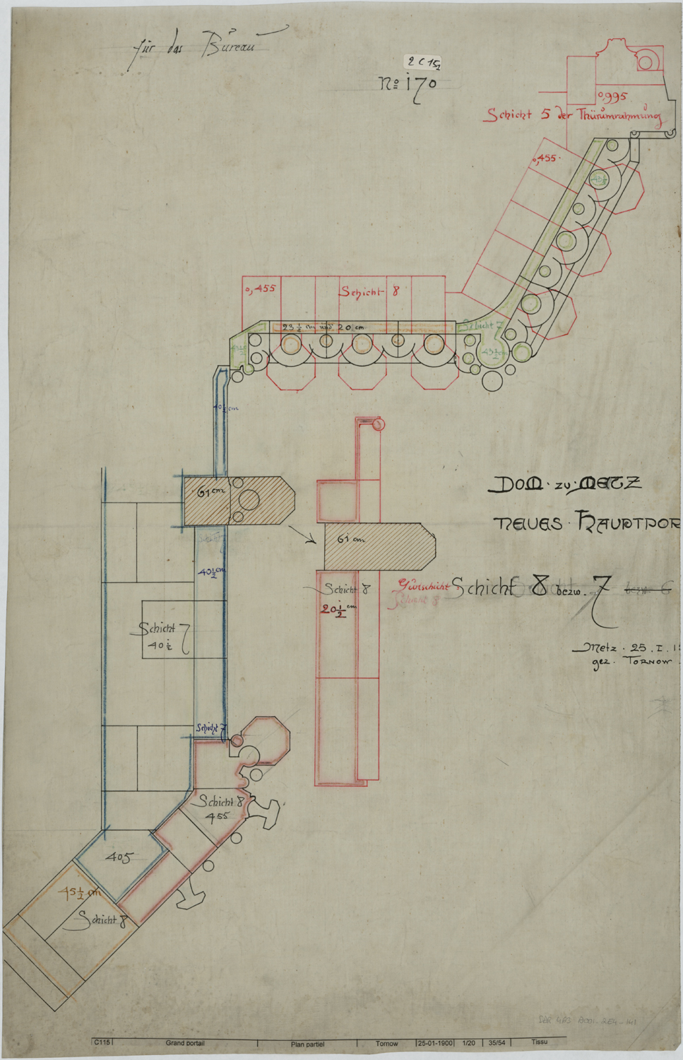 Grand Portail, plan des maçonneries.