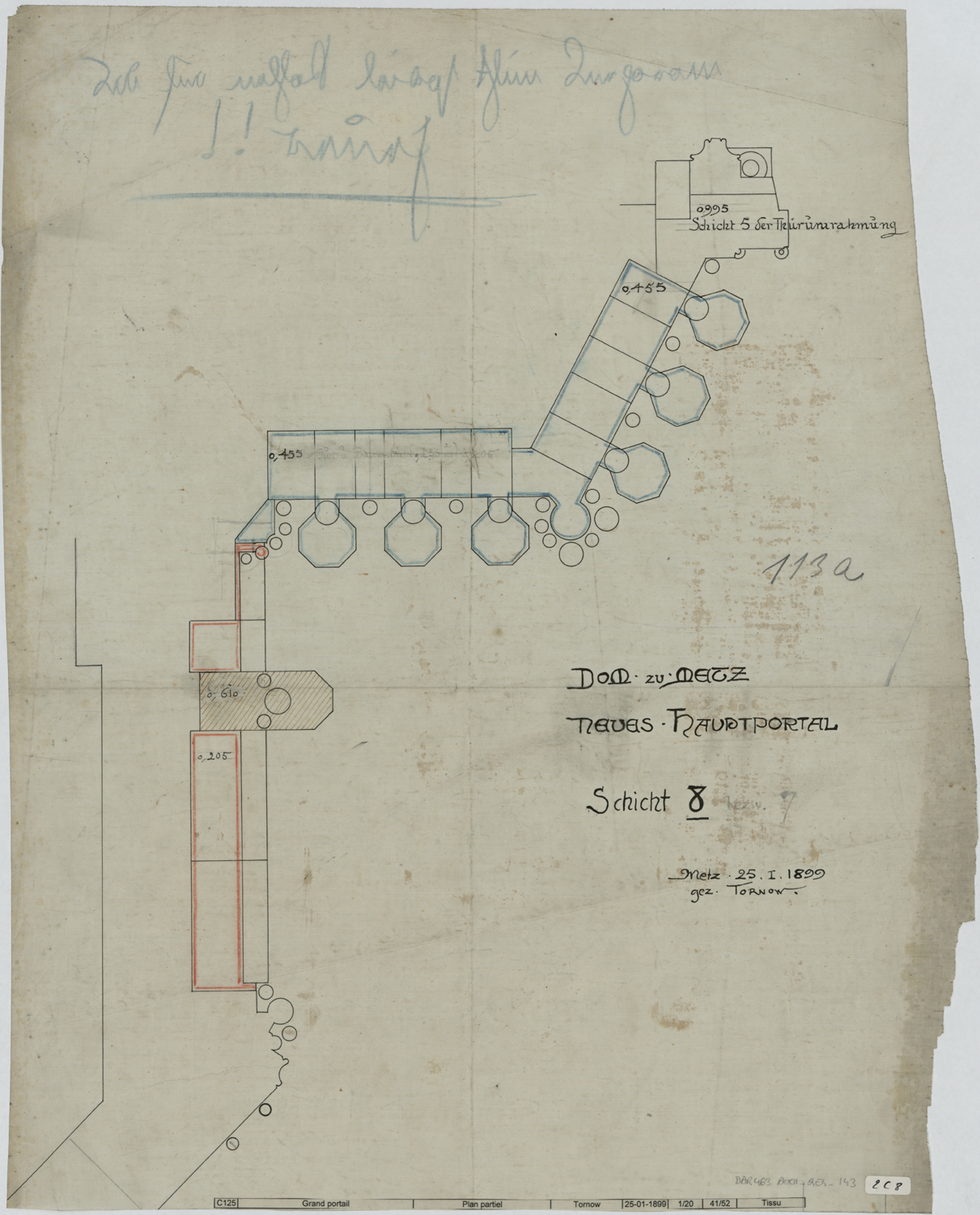 Grand Portail, plan des maçonneries.