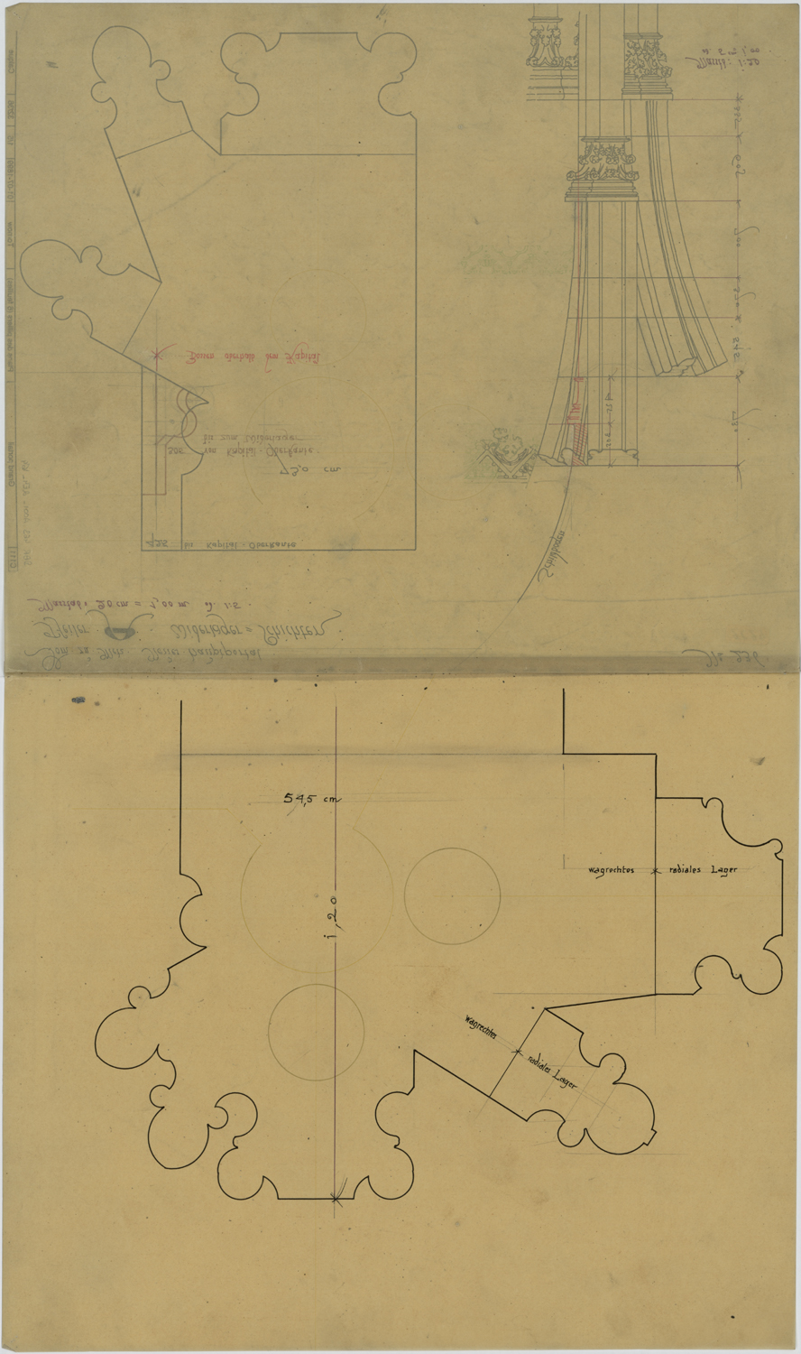 Grand Portail, plan des piliers.