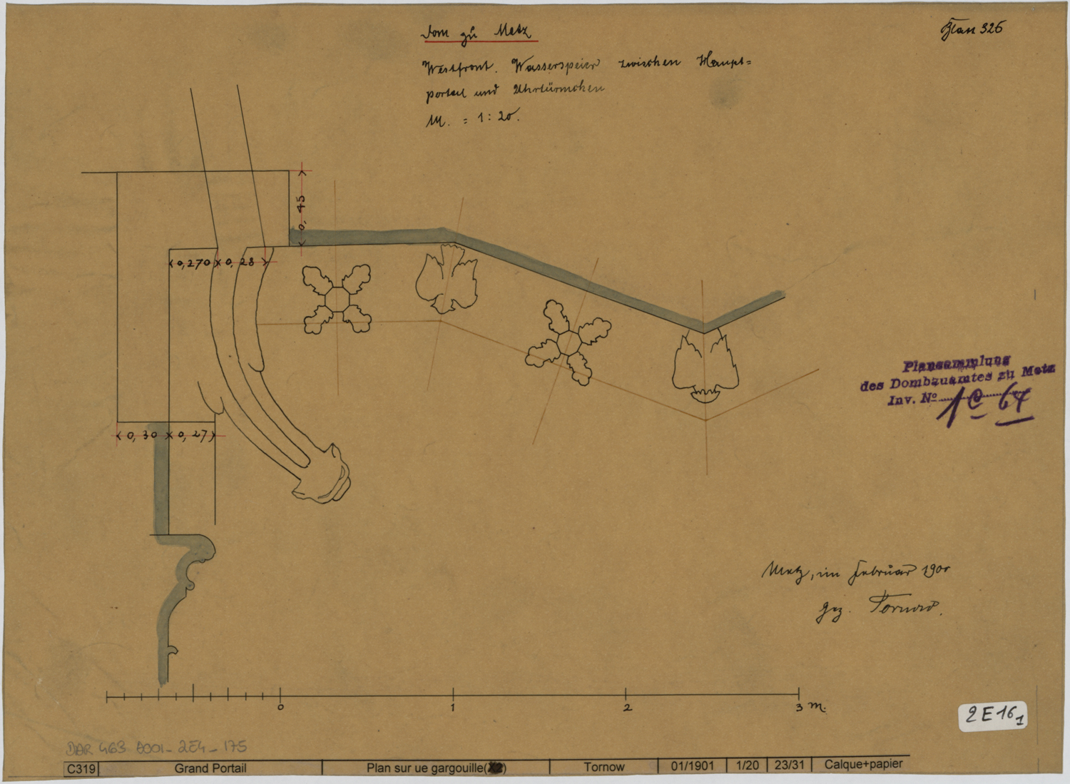 Grand Portail, plan d’une gargouille.