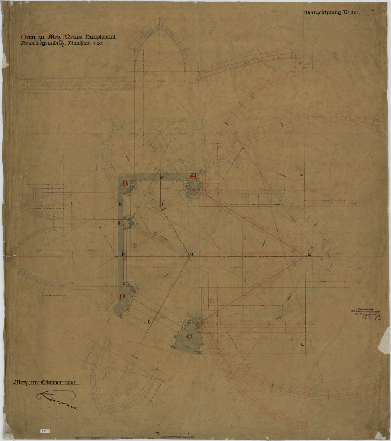 Grand Portail, plan des voûtes.