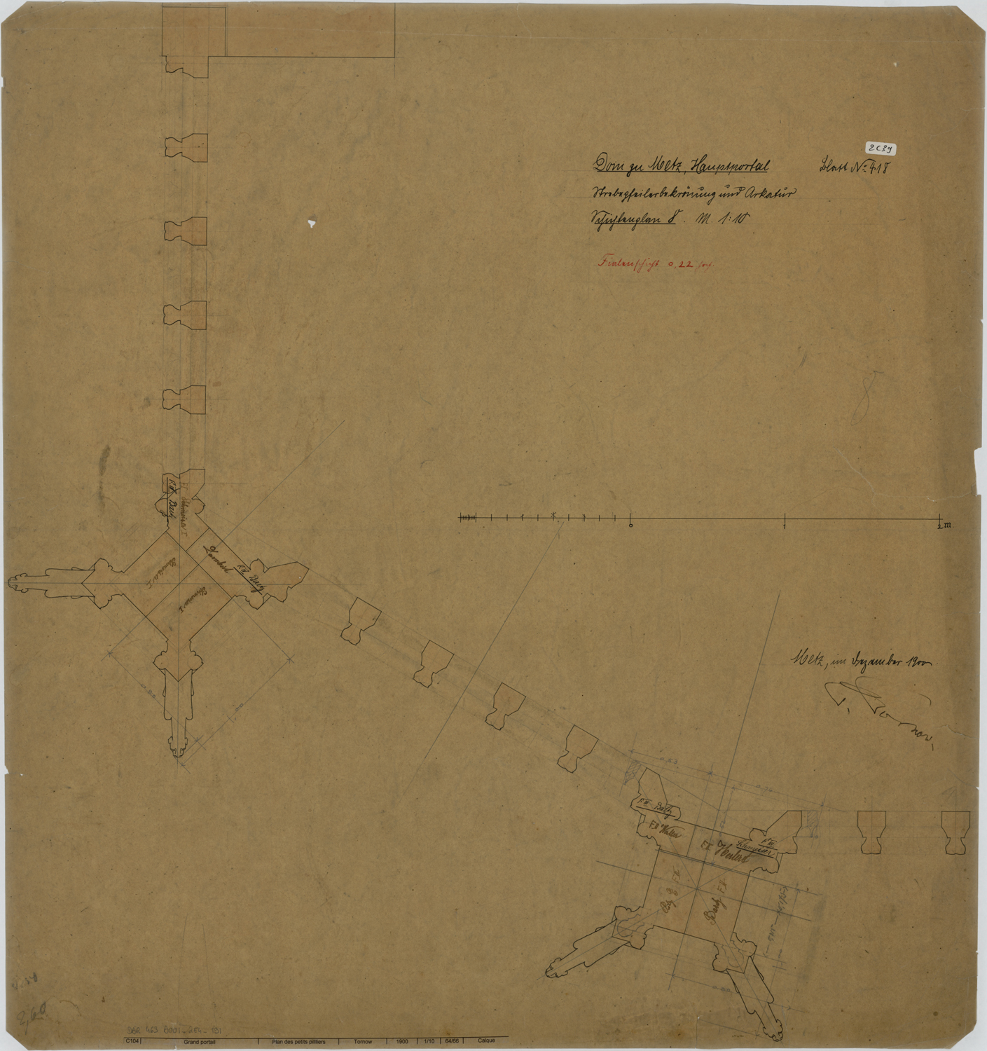 Grand Portail, plan des petits piliers.