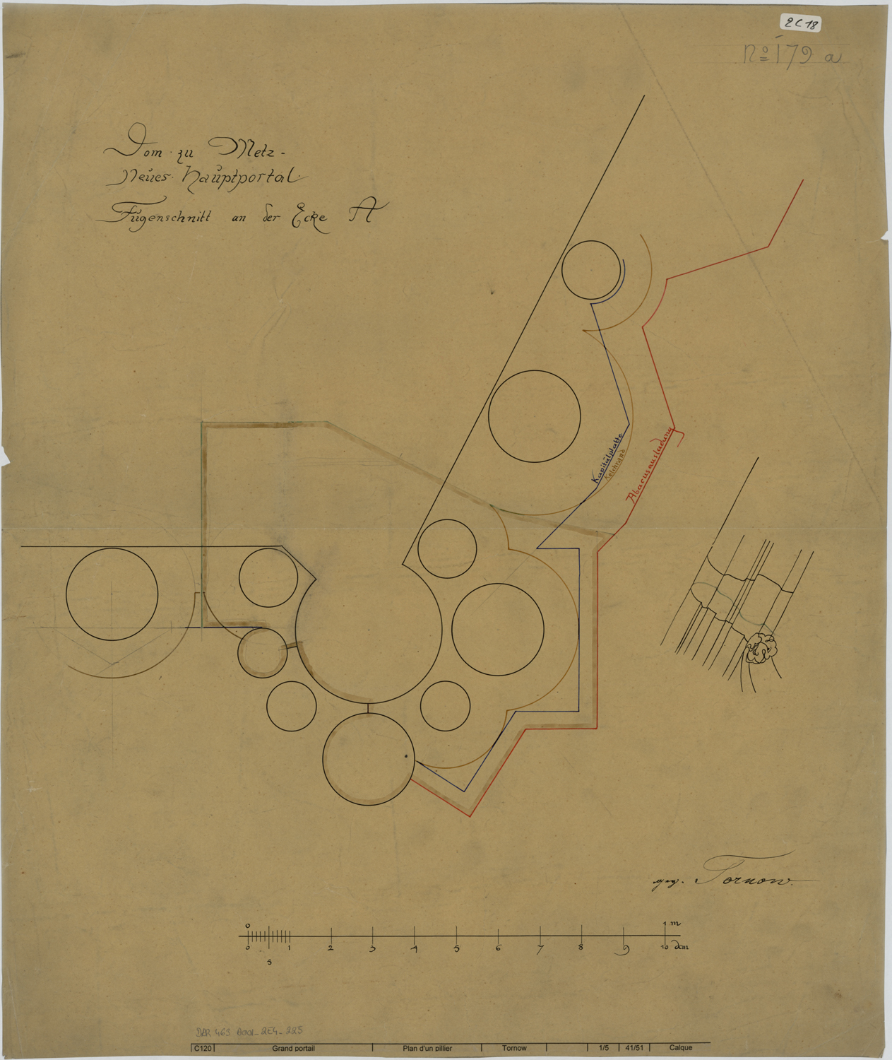 Grand Portail, plan d’un pilier.