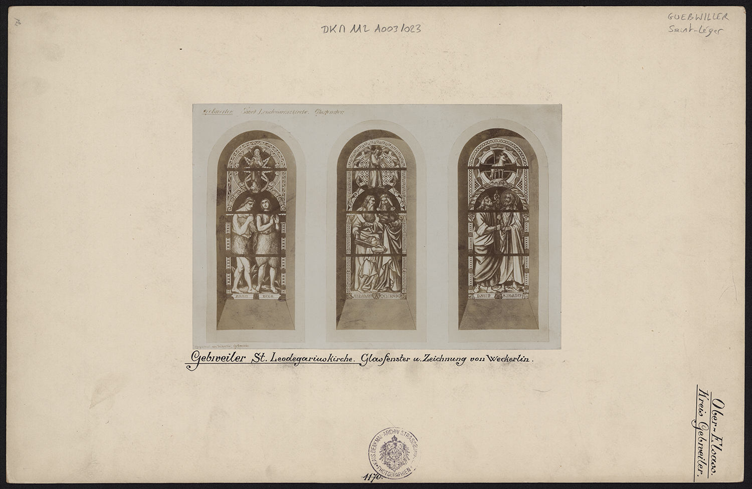 Projet pour trois verrières pour le bras sud du transept.