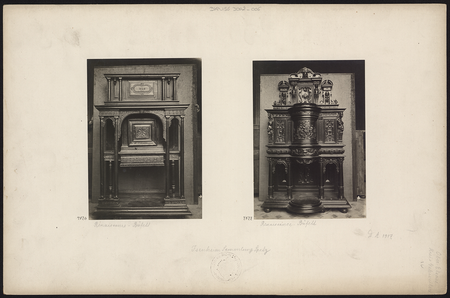 Vues d’ensemble de deux buffets d’époque Renaissance (collection Septz).