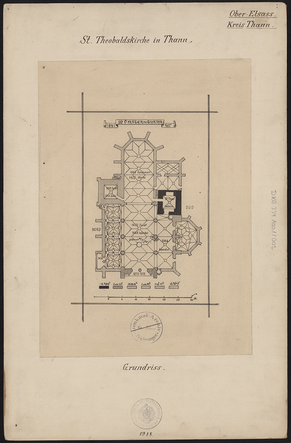 Plan de masse avec indications des phases de construction.