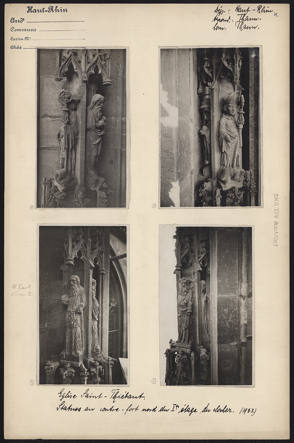Vues d’ensemble des statues des apôtres sur le contrefort ouest.