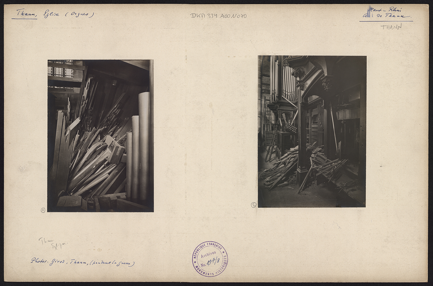Dommages de guerre, vues intérieures.