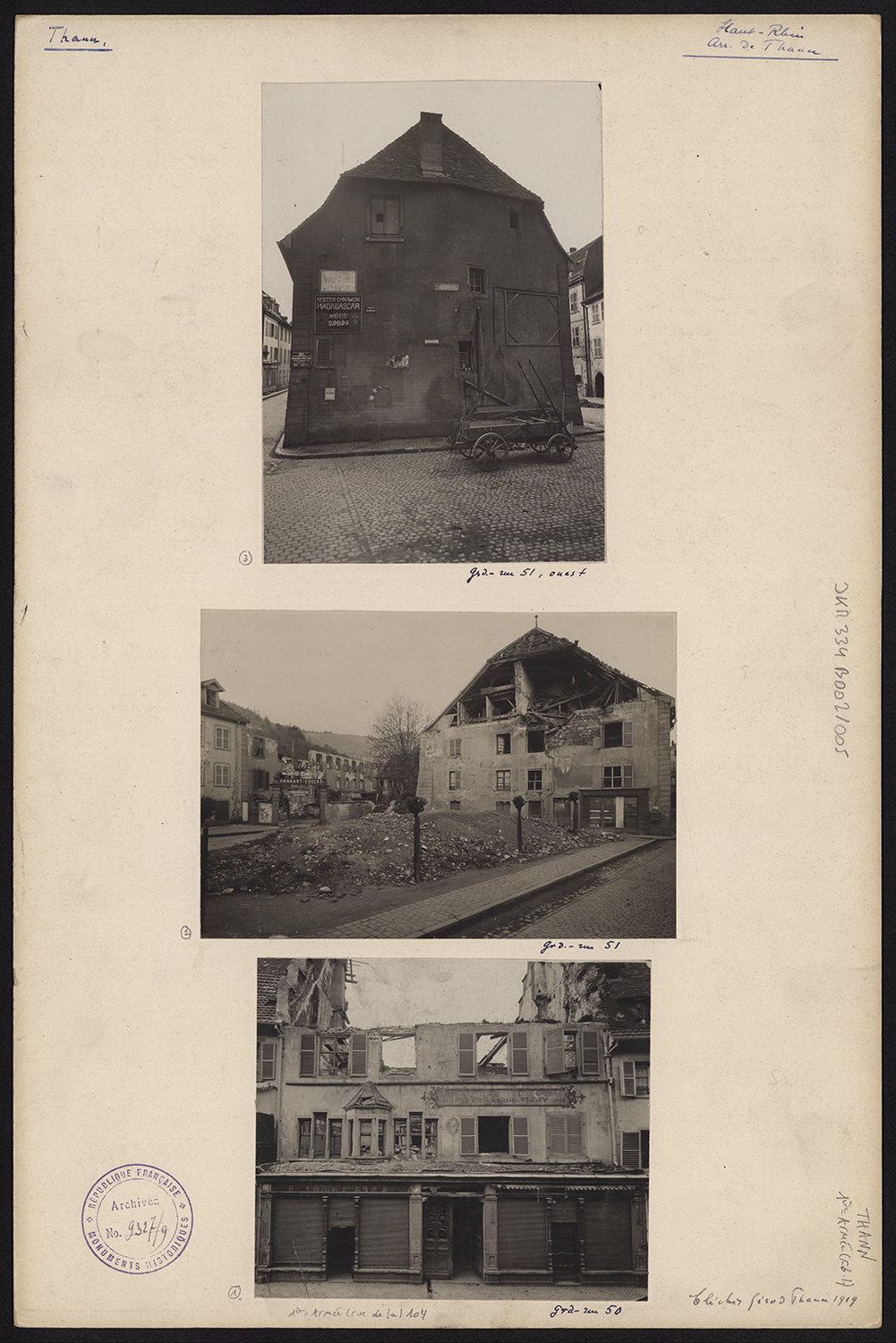 Dommages de guerre, vues d’ensemble.