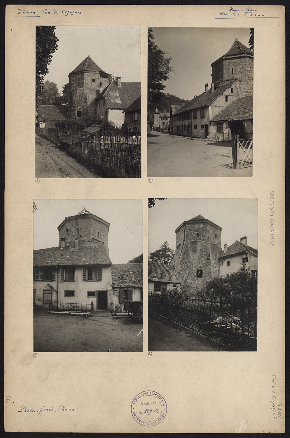 Vues d’ensemble de la tour des cigognes avant restauration.