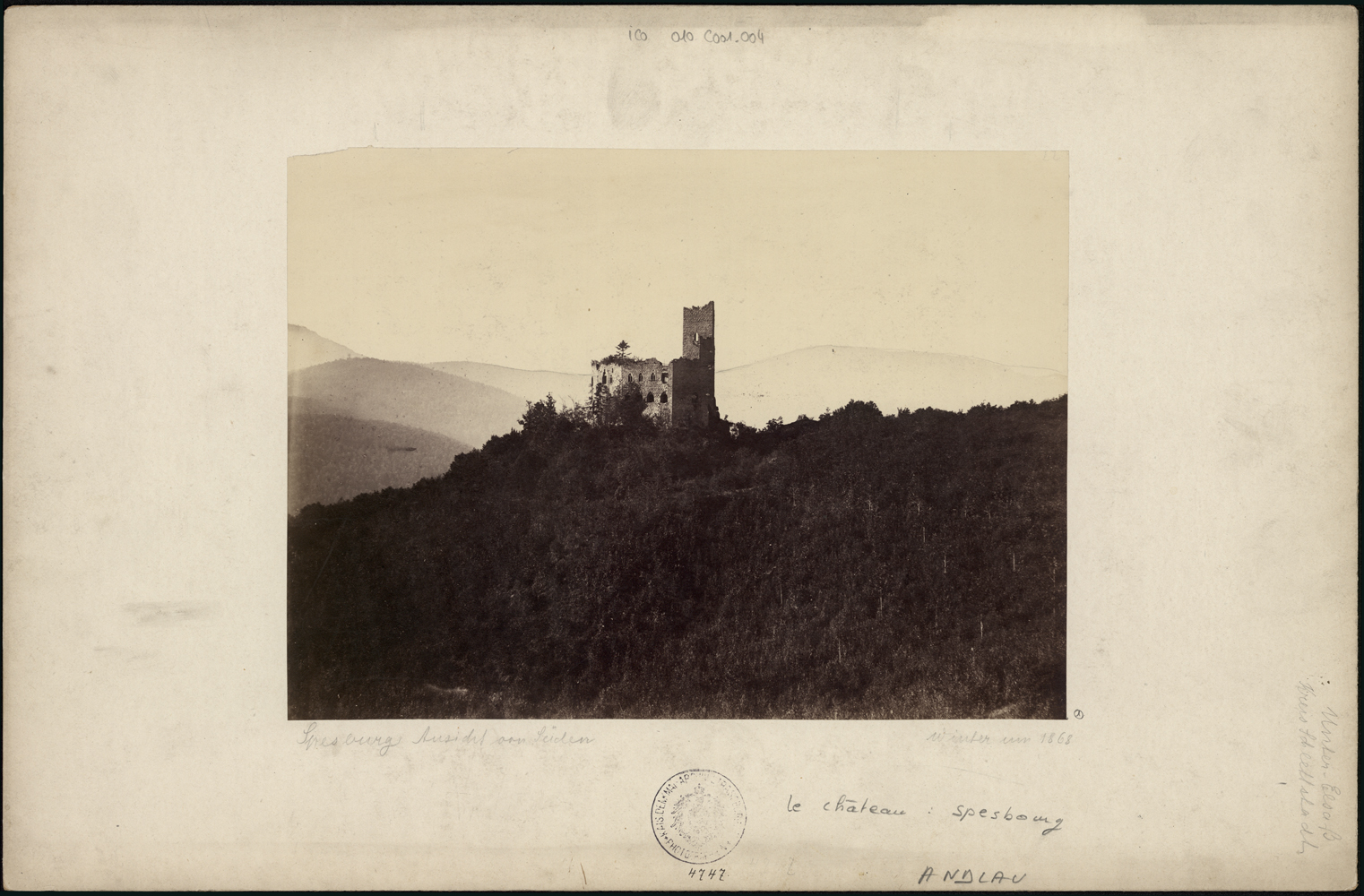 Vue d’ensemble des ruines du côté sud.