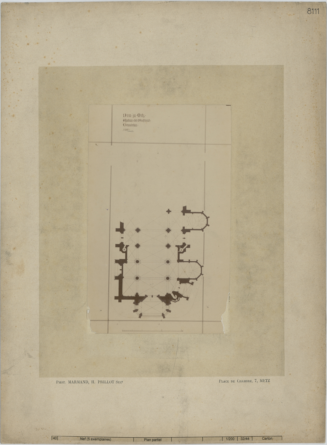 Plan de masse partiel de la nef.