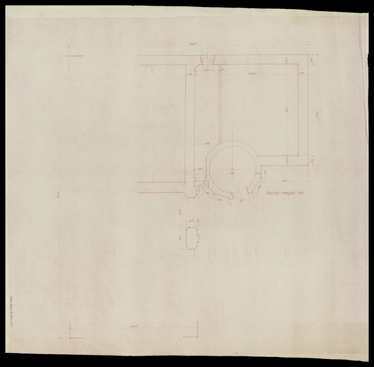 Plan de masse partiel du rez-de-chaussée.