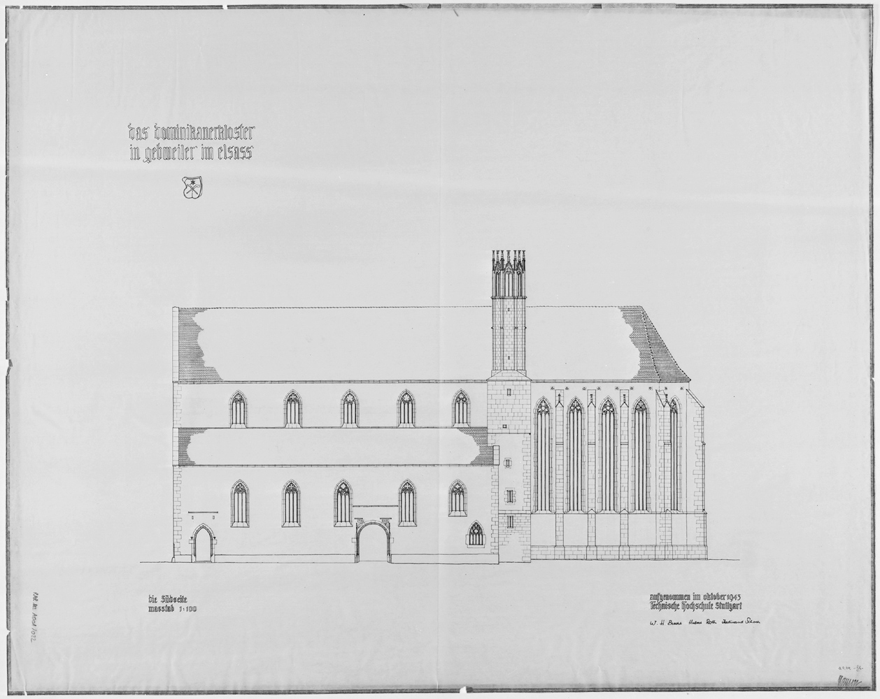 Elévation de la façade sud.