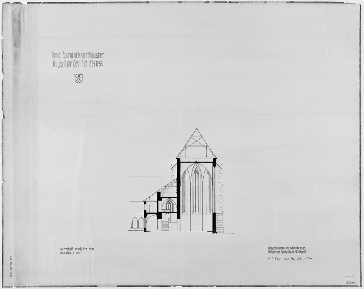 Coupe transversale sur le choeur de l’église.