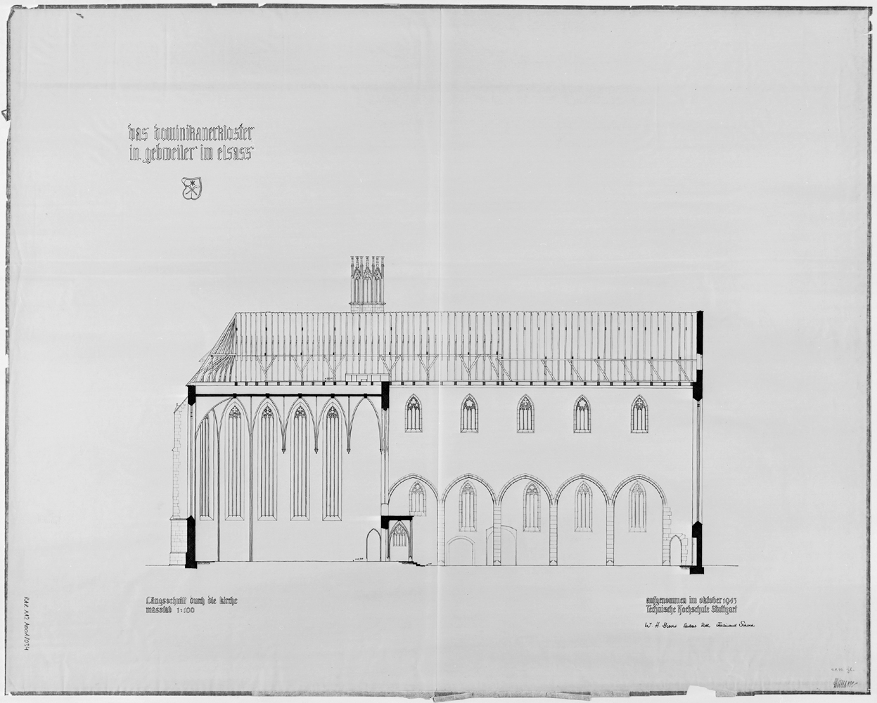 Coupe longitudinale sur l’église.