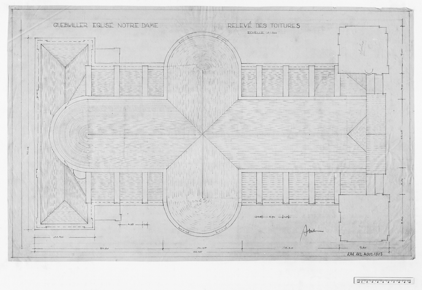 Plan d’ensemble de la toiture.