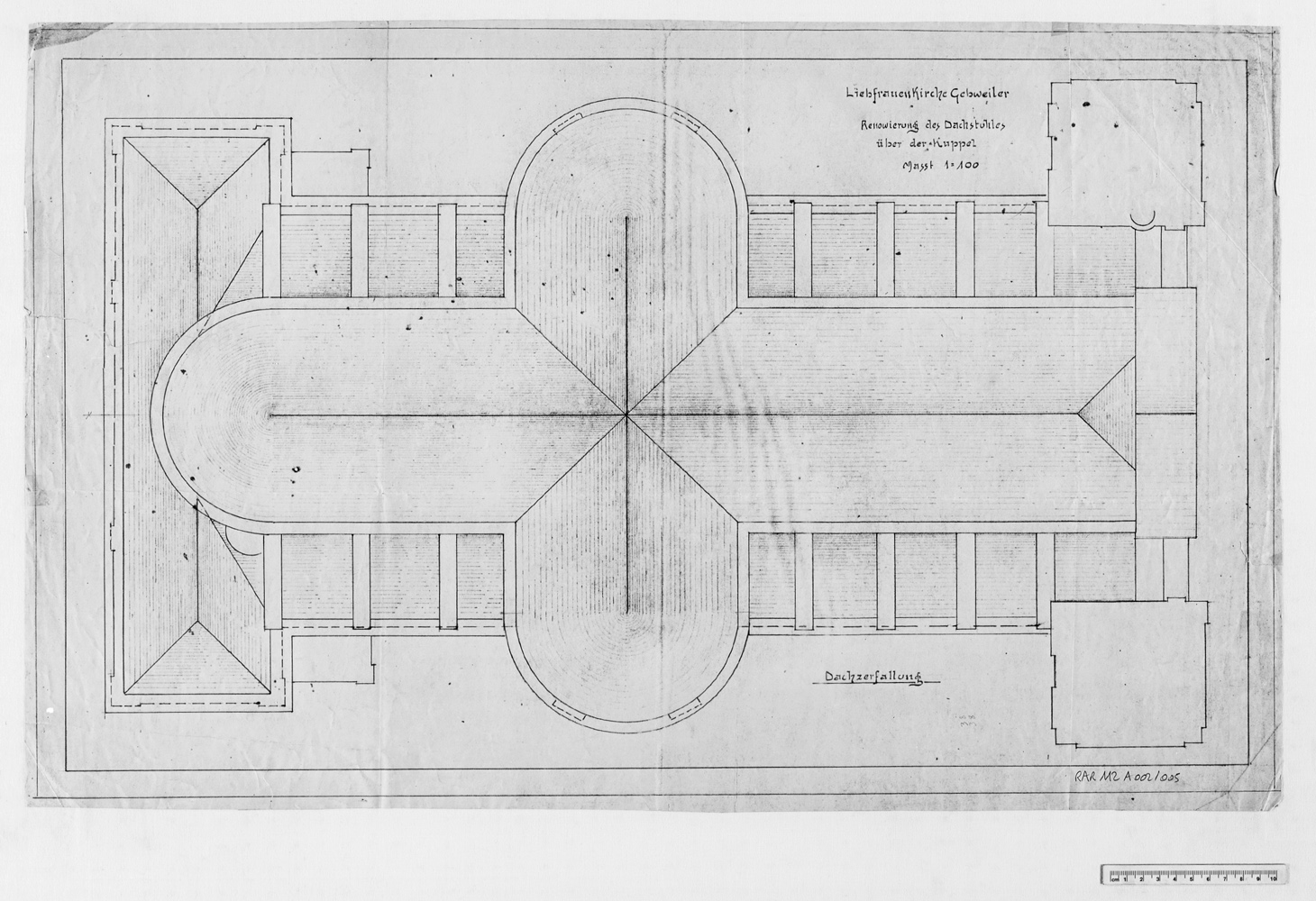 Projet de restauration, plan d’ensemble de la toiture.