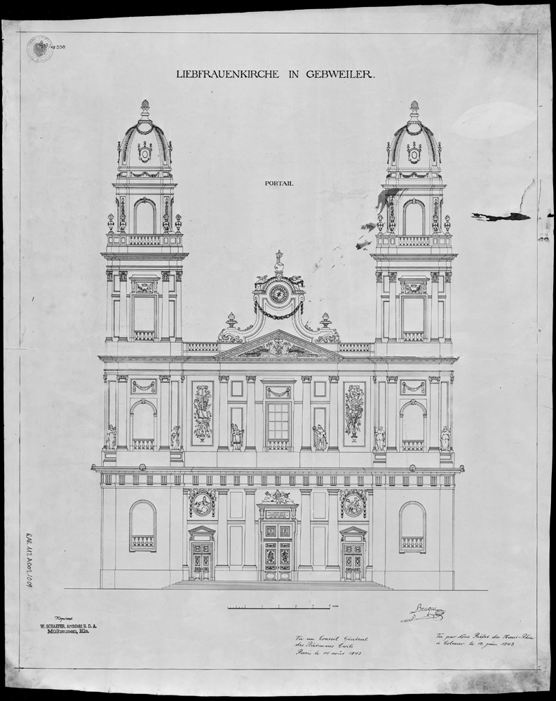 Elévation de la façade occidentale.