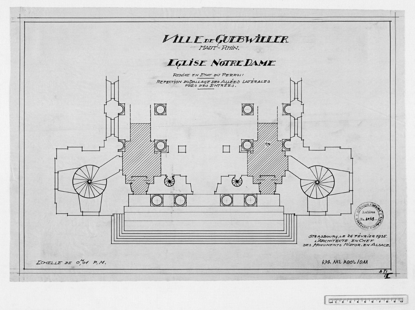 Remise en état du perron et réfection du dallage des entrées, plan de masse.