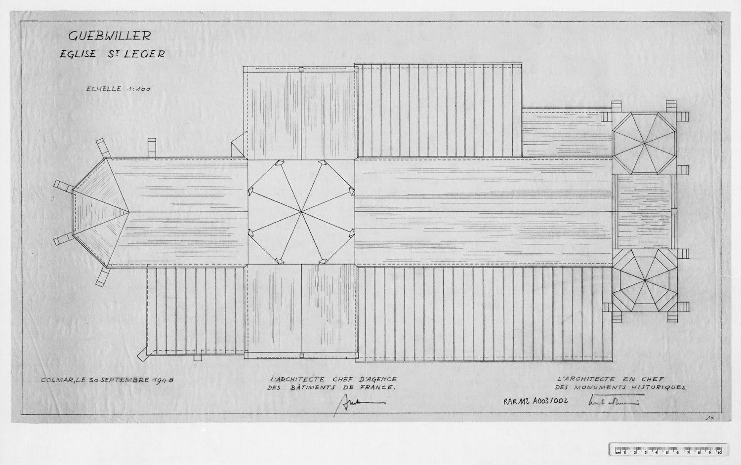 Plan d’ensemble de la toiture.