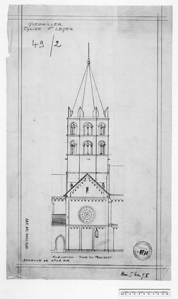 Elévation de de la tour de croisée du côté nord.