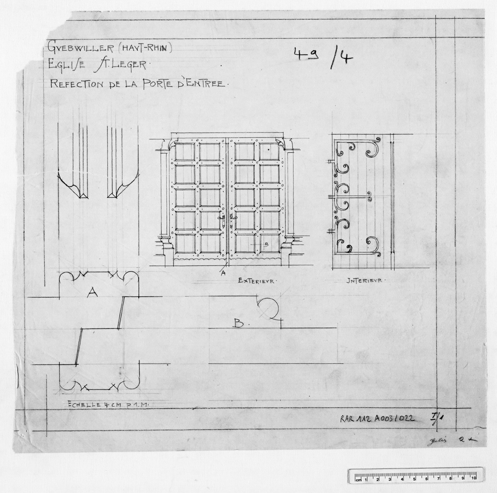 Réfection de la porte d'entrée, élévations (variantes).