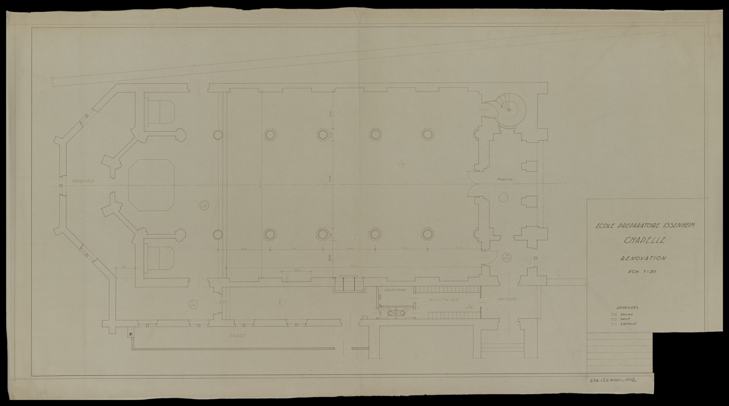 Projet de restauration de la chapelle, plan de masse.