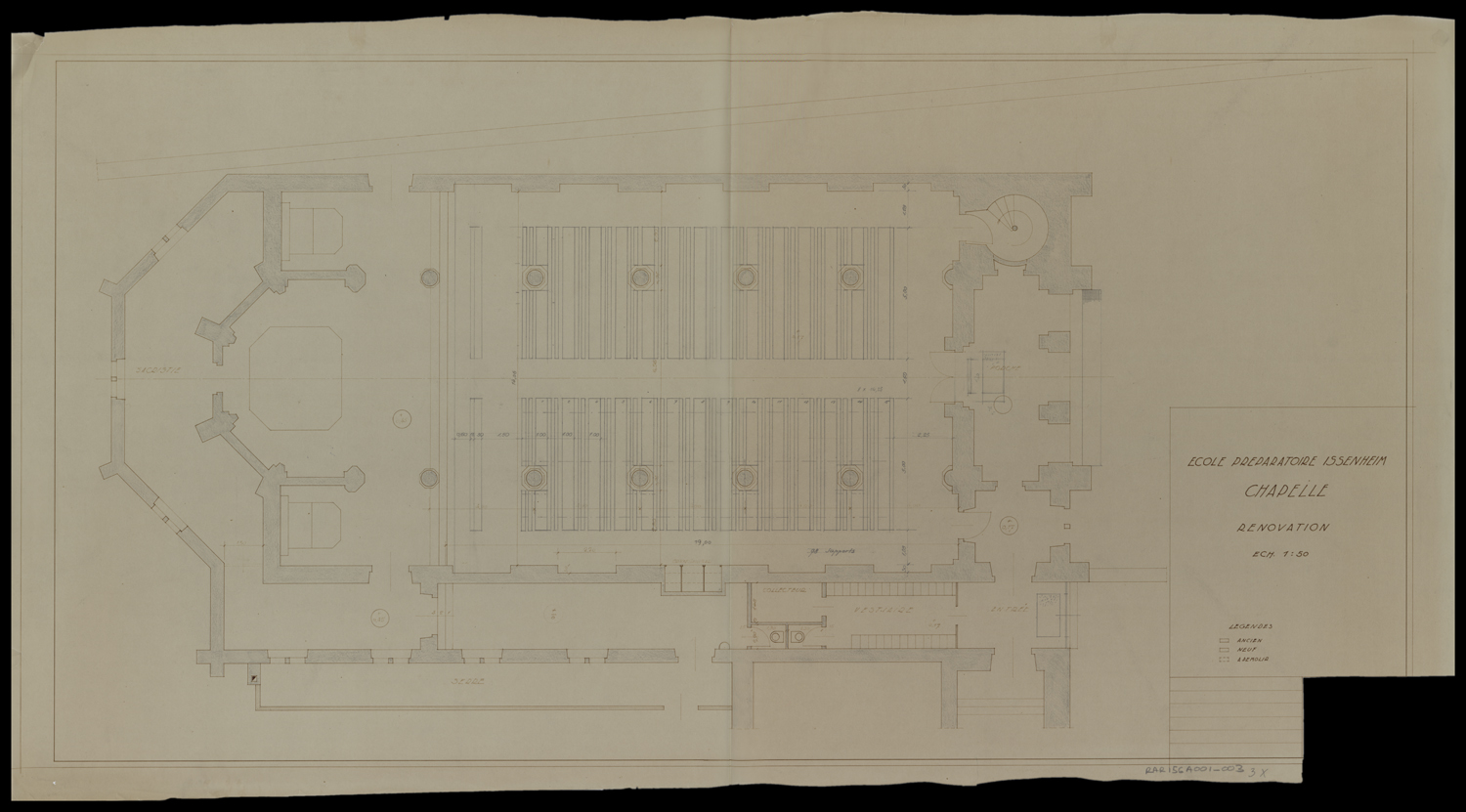 Projet de rénovation de la chapelle, plan de masse.