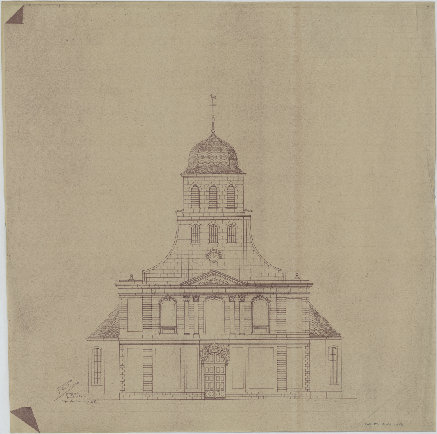 Elévation de la façade principale.