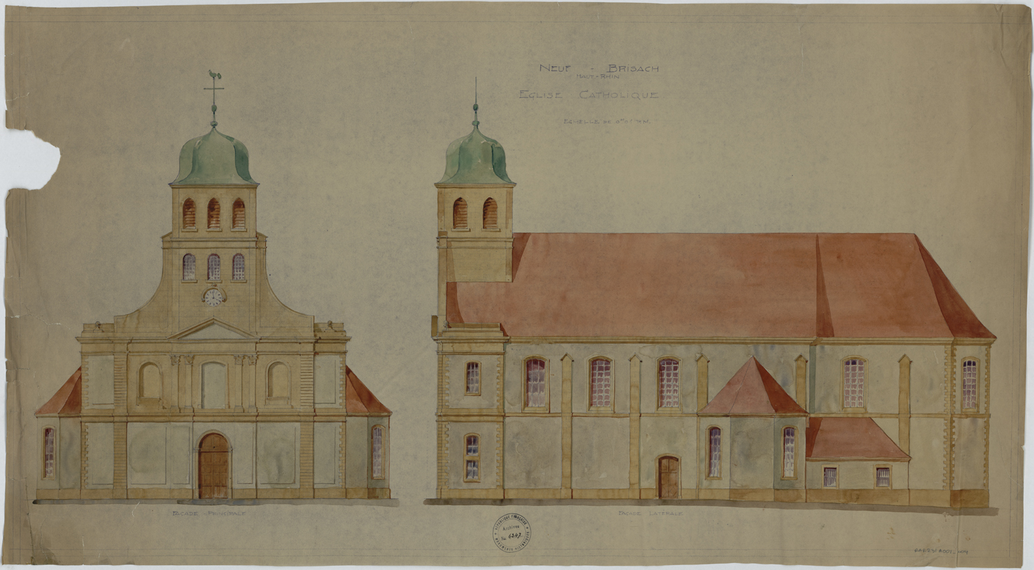 Elévations de la façade principale et de la façade sud.