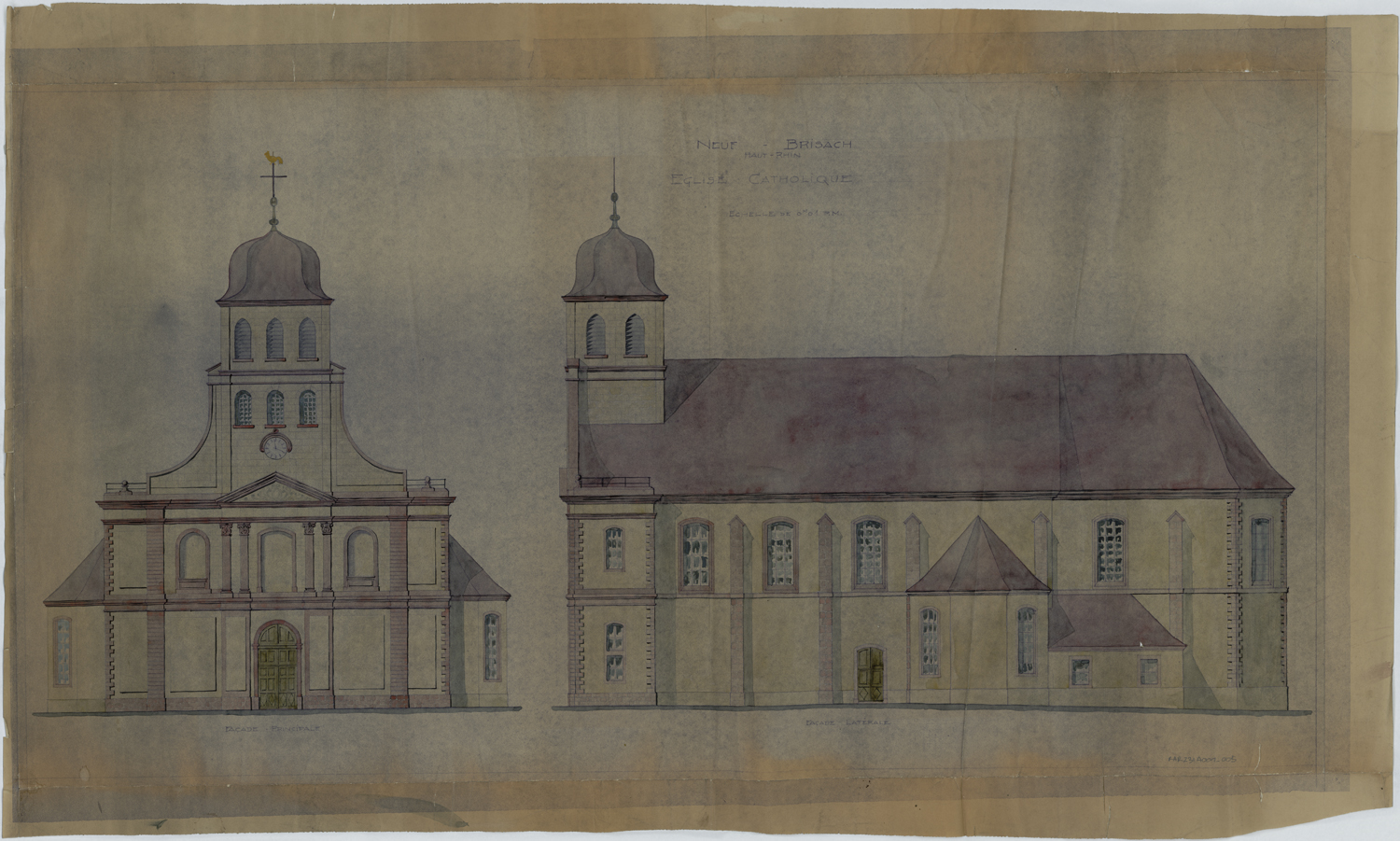 Elévations de la façade principale et de la façade sud.
