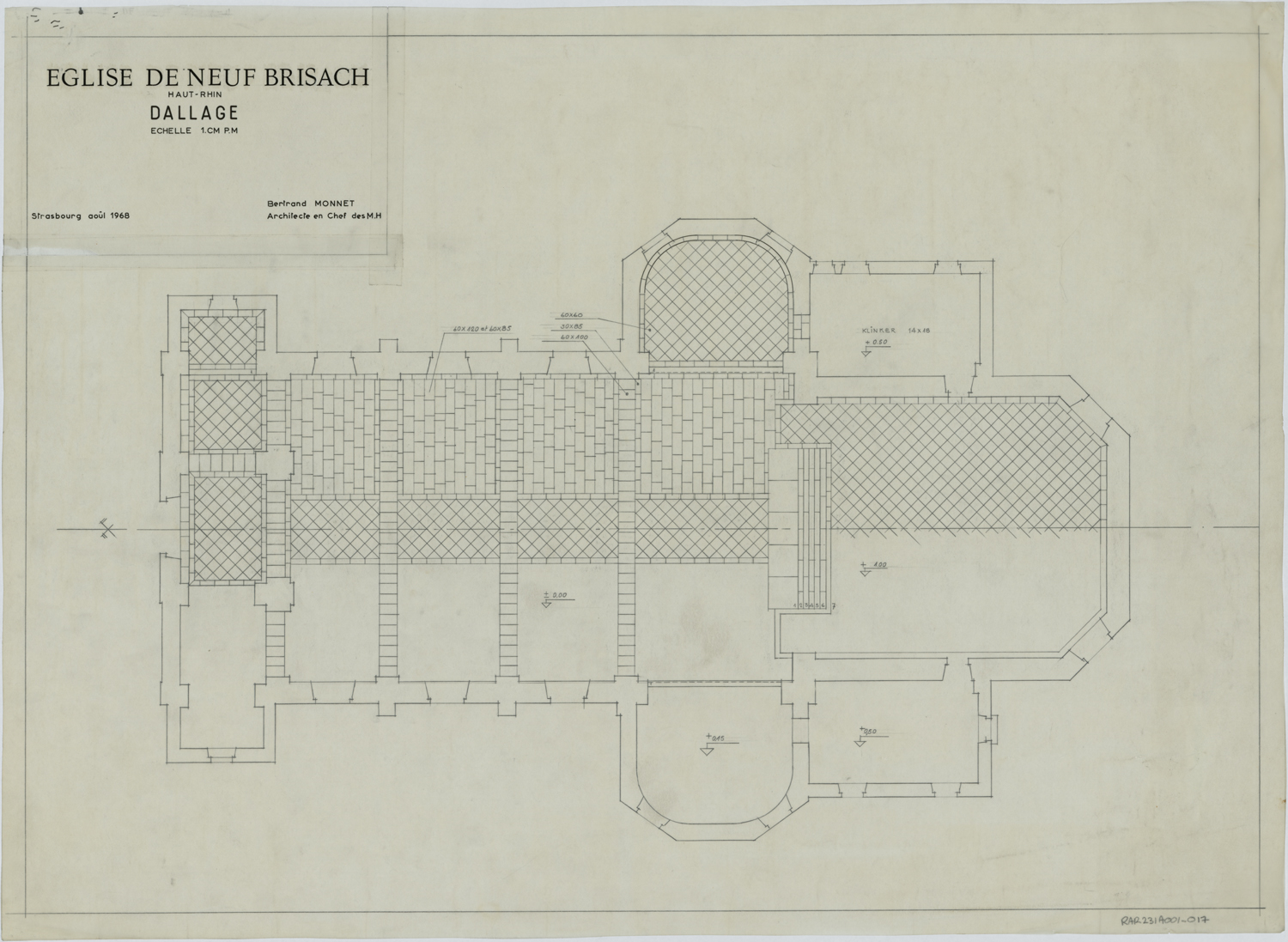 Plan d’ensemble du dallage.