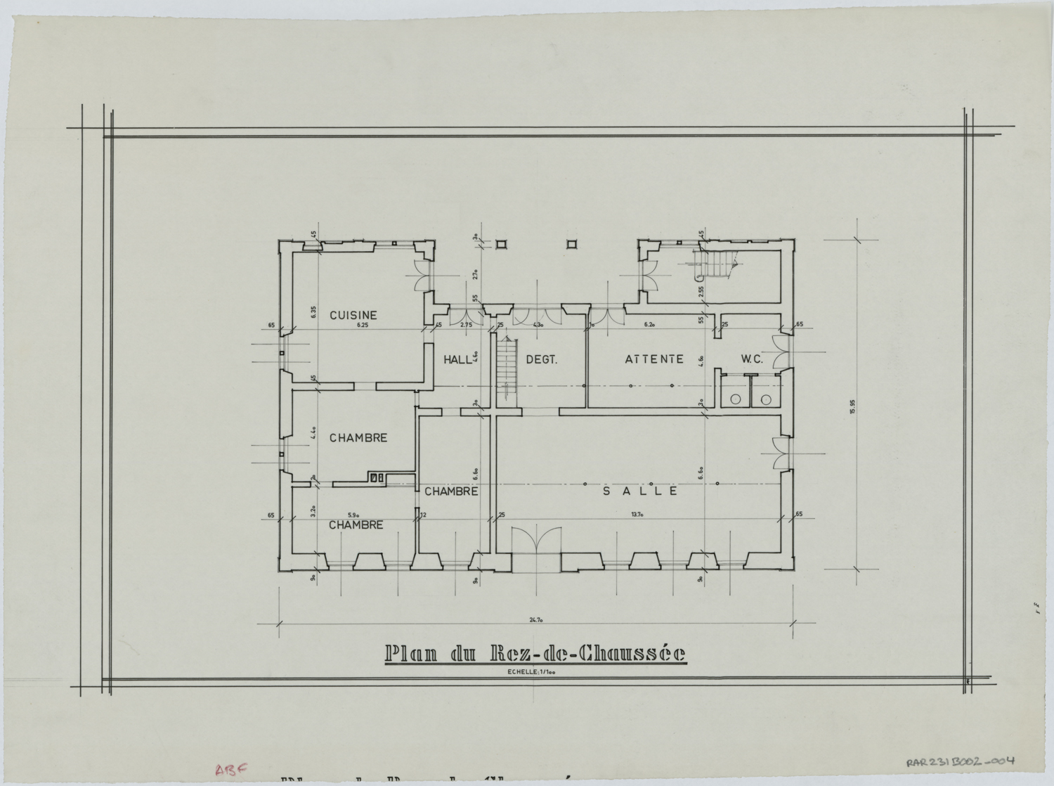 Plan de masse du rez-de-chaussée.