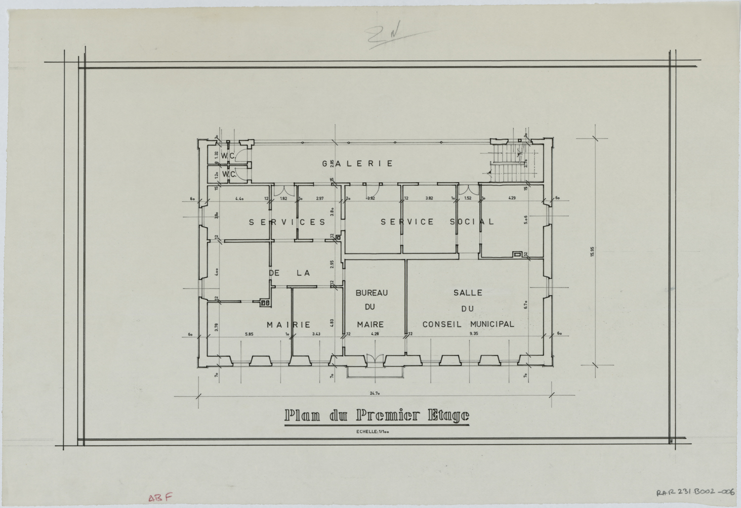 Plan de masse du premier étage.