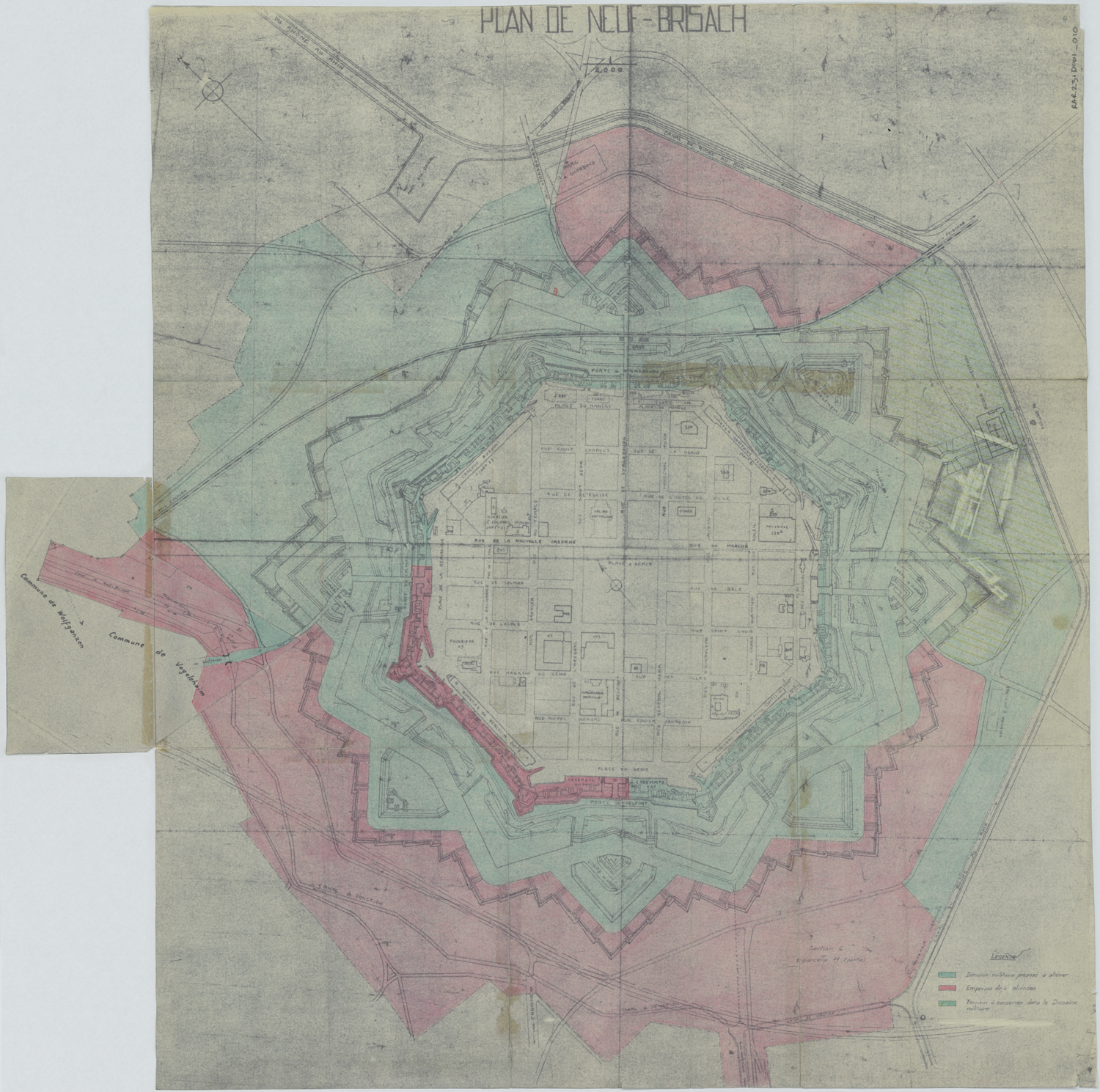 Plan d’ensemble des propriétés foncières des fortifications.