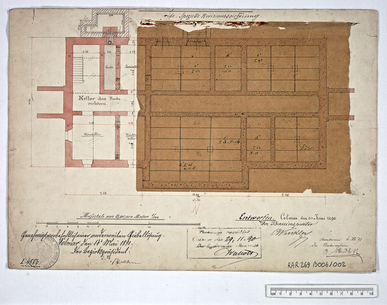 Projet de construction, plan du sous-sol.