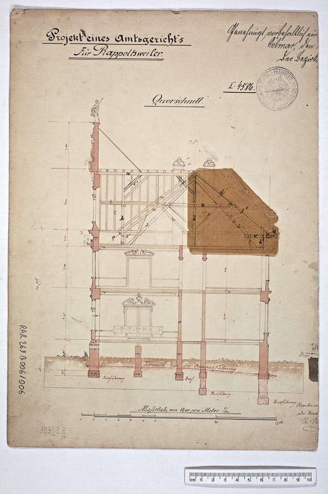 Projet de construction, coupe transversale.