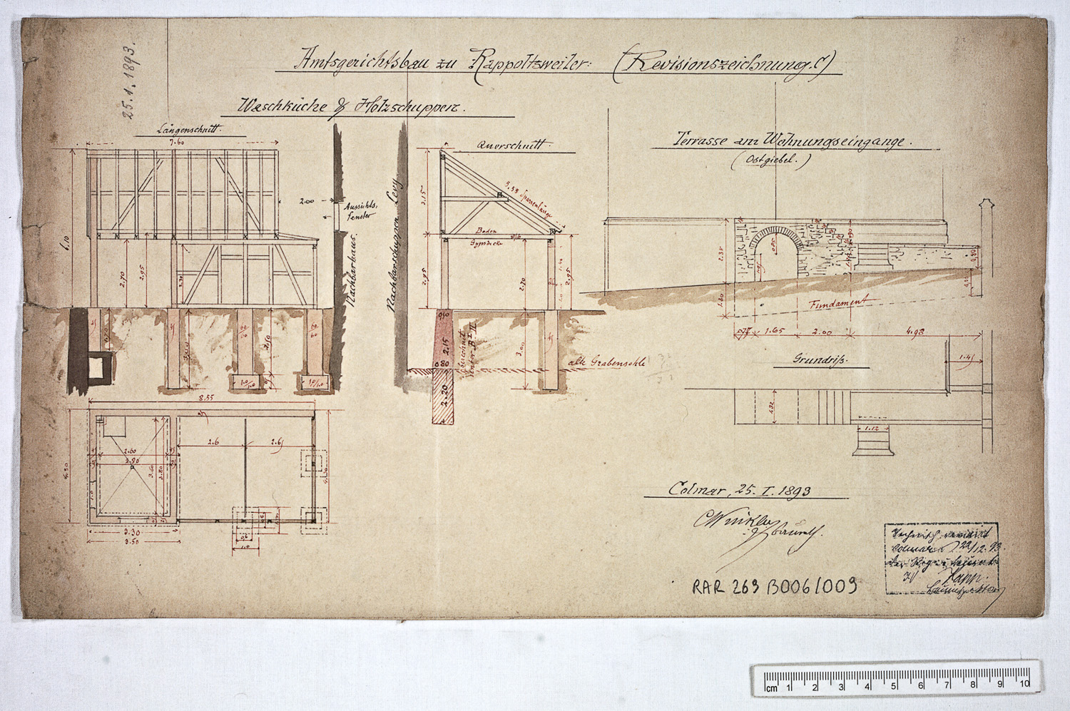 Projet de construction, coupe des fondations.