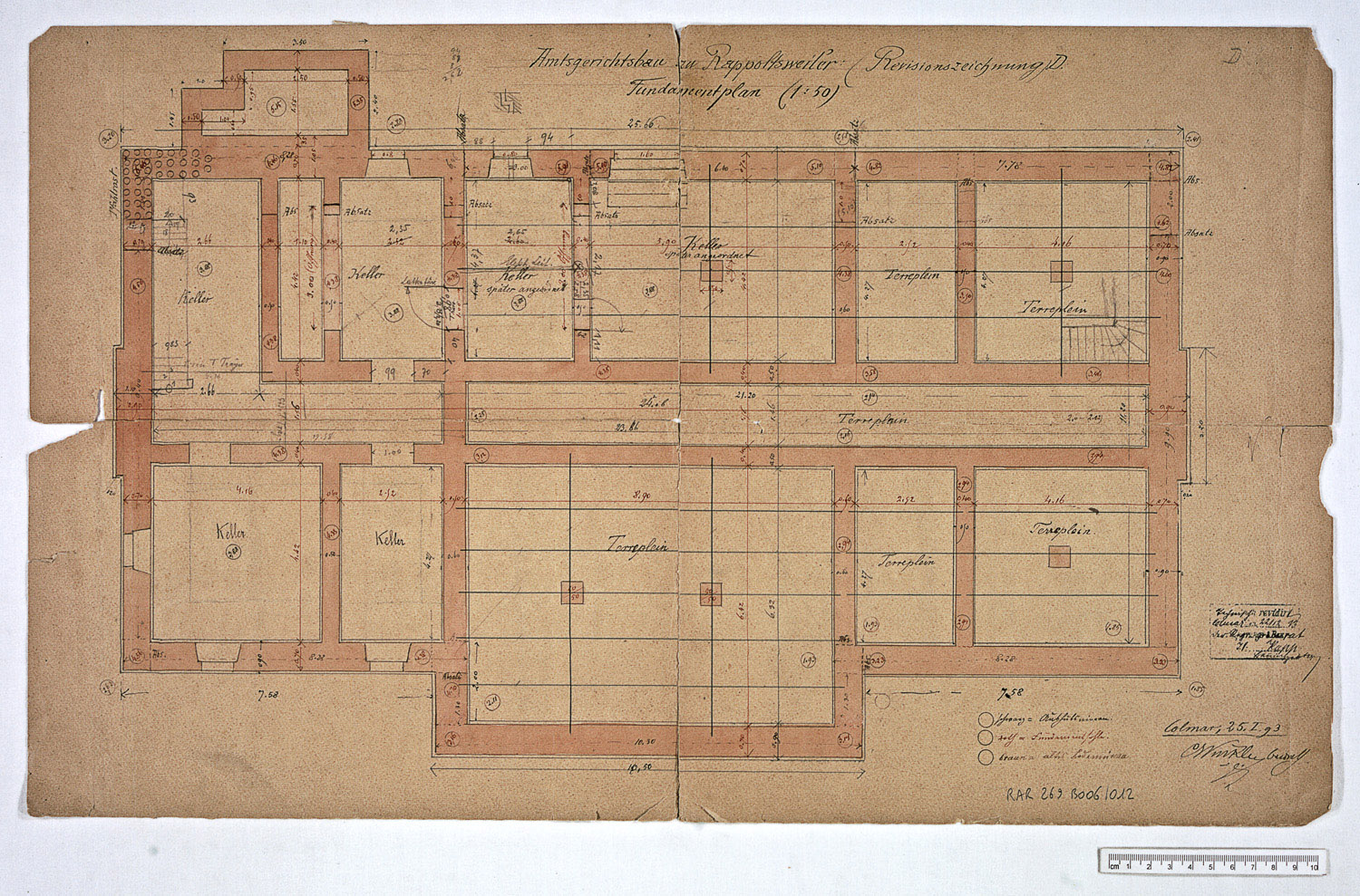 Projet de construction, plan des fondations.