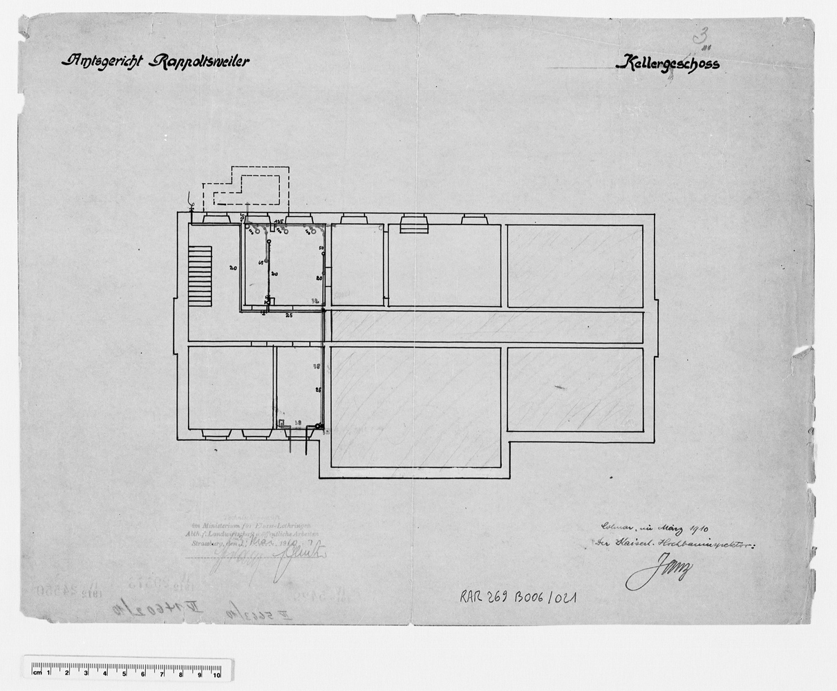 Projet de construction, plan du sous-sol.