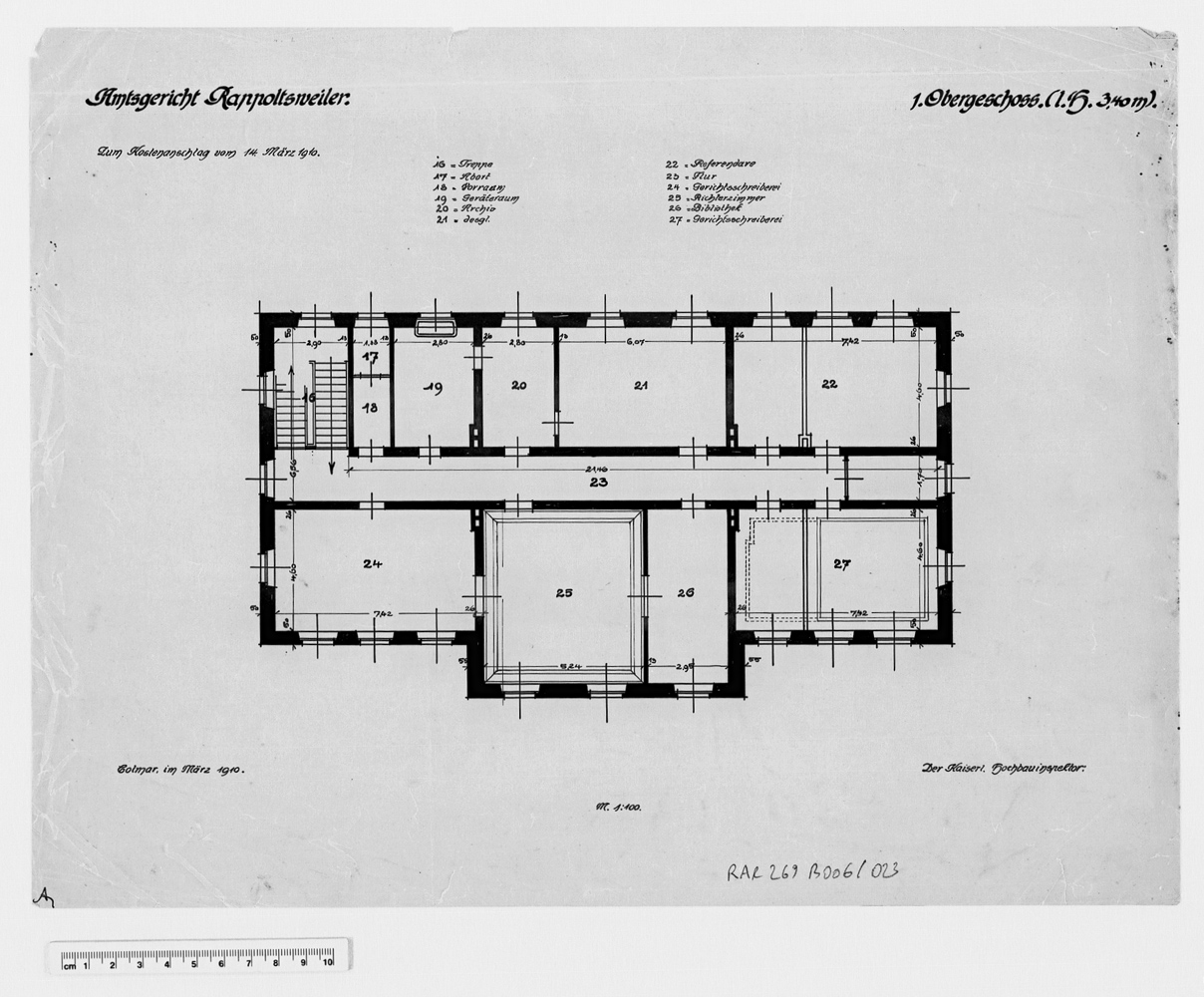 Projet de construction, plan du premier étage.