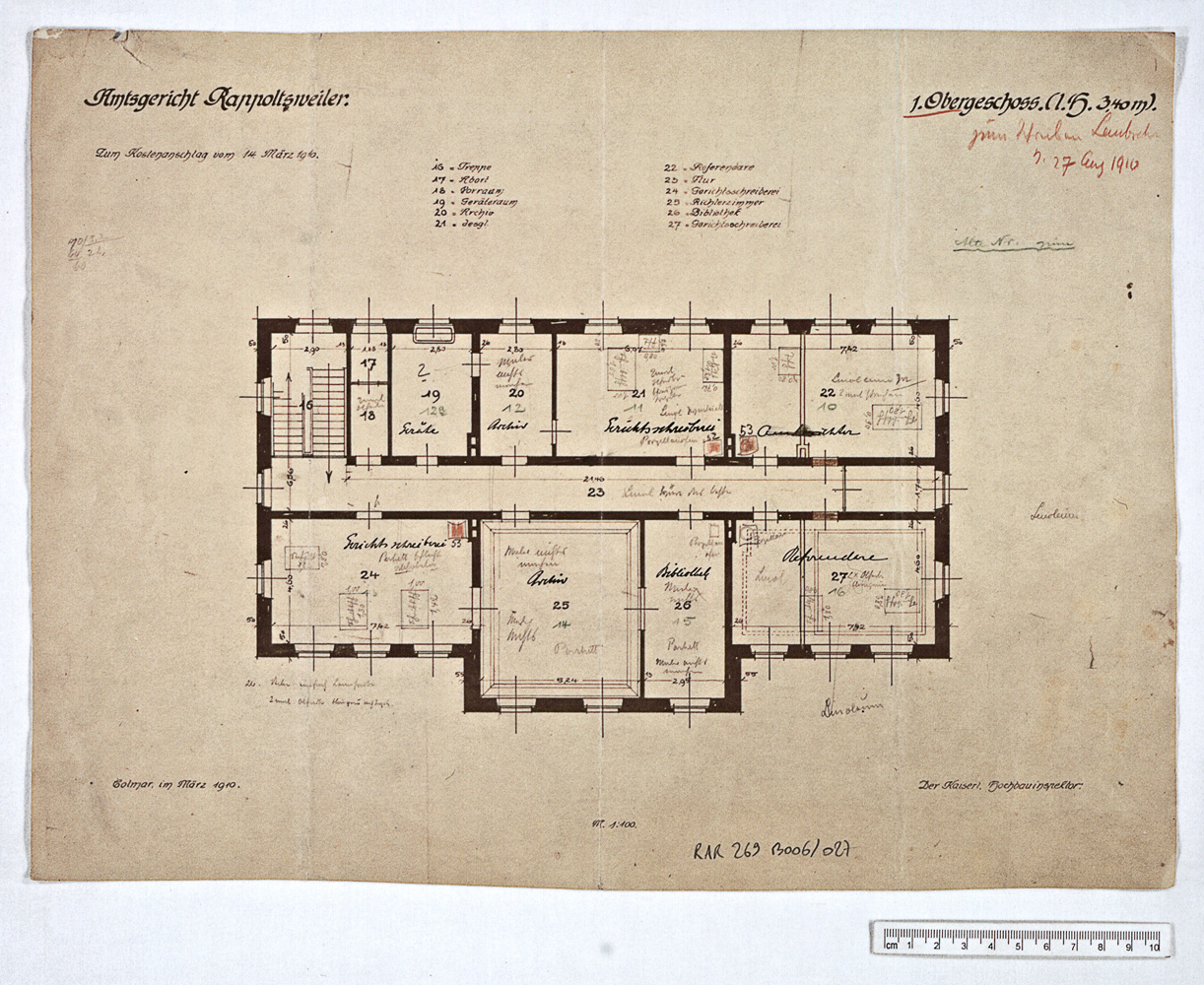 Projet de construction, plan du premier étage.